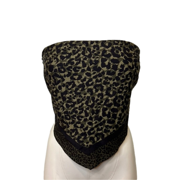 Women’s Hollister Olive Leopard Bandana Tube Top - Picture 1 of 9